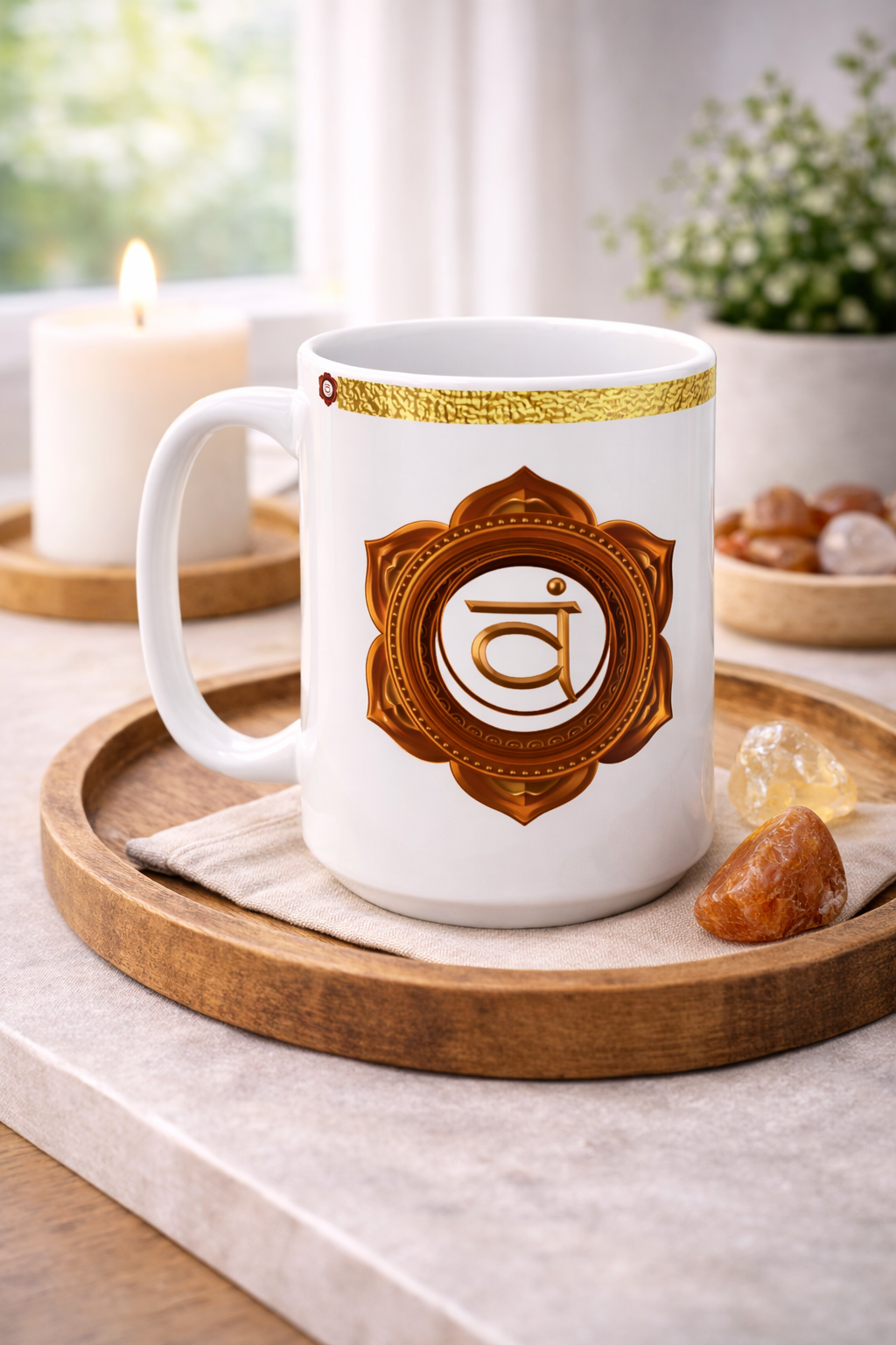 Sacral Chakra Mug – Flowing in Creativity & Passion (Golden Collection, 15oz)