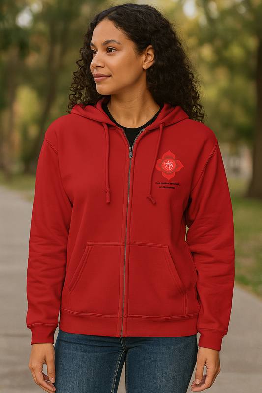 Sacred Shift Chakra Zip Hoodie – Symbol + Affirmation Series