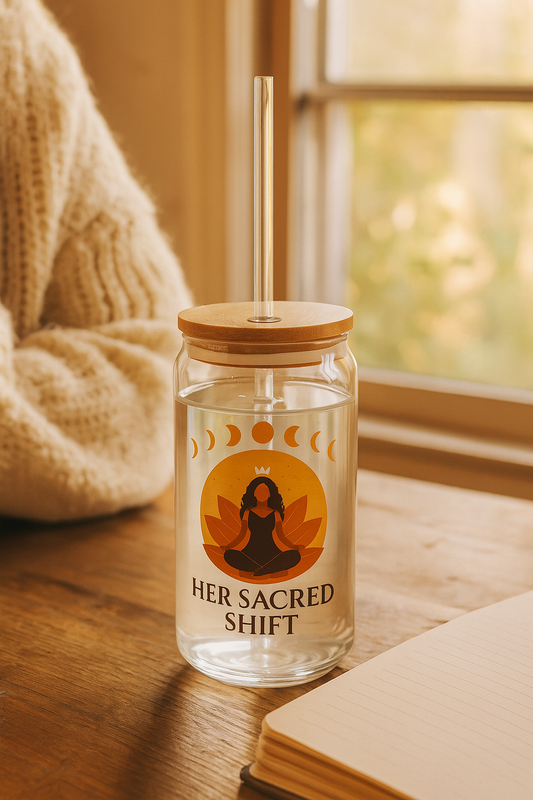 Her Sacred Shift Sacral Chakra Sipper Glass – I Create. I Feel. I Flow. | 16oz.