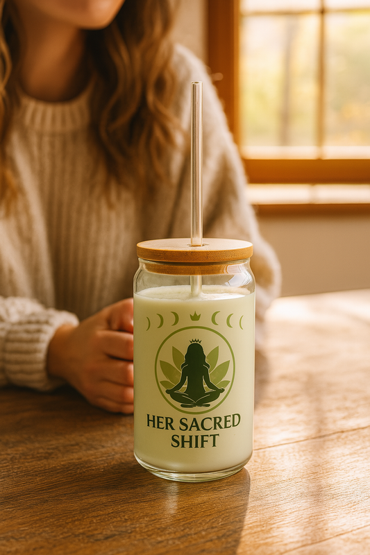 Her Sacred Shift Heart Chakra Sipper Glass – I Love. I Forgive. I Am Open. | 16oz