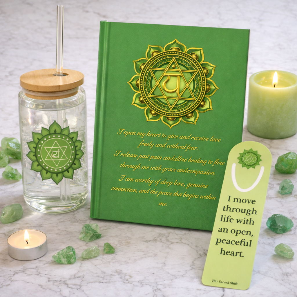 Heart Chakra Mindfulness Reflection Gift Set – Love & Emotional Healing Self-Care Bundle (Mother’s Day Edition)