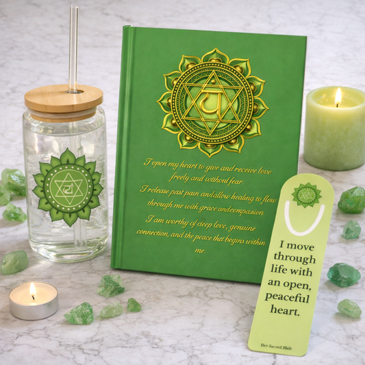 Heart Chakra Mindfulness Reflection Gift Set – Love & Emotional Healing Self-Care Bundle (Mother’s Day Edition)