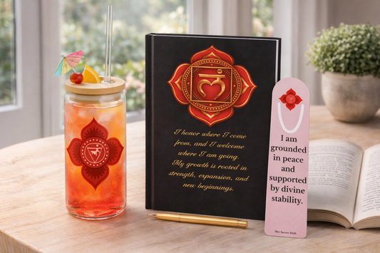 Root Chakra Mindfulness Reflection Gift Set – Grounding & Stability Self-Care Bundle (Mother’s Day Edition)
