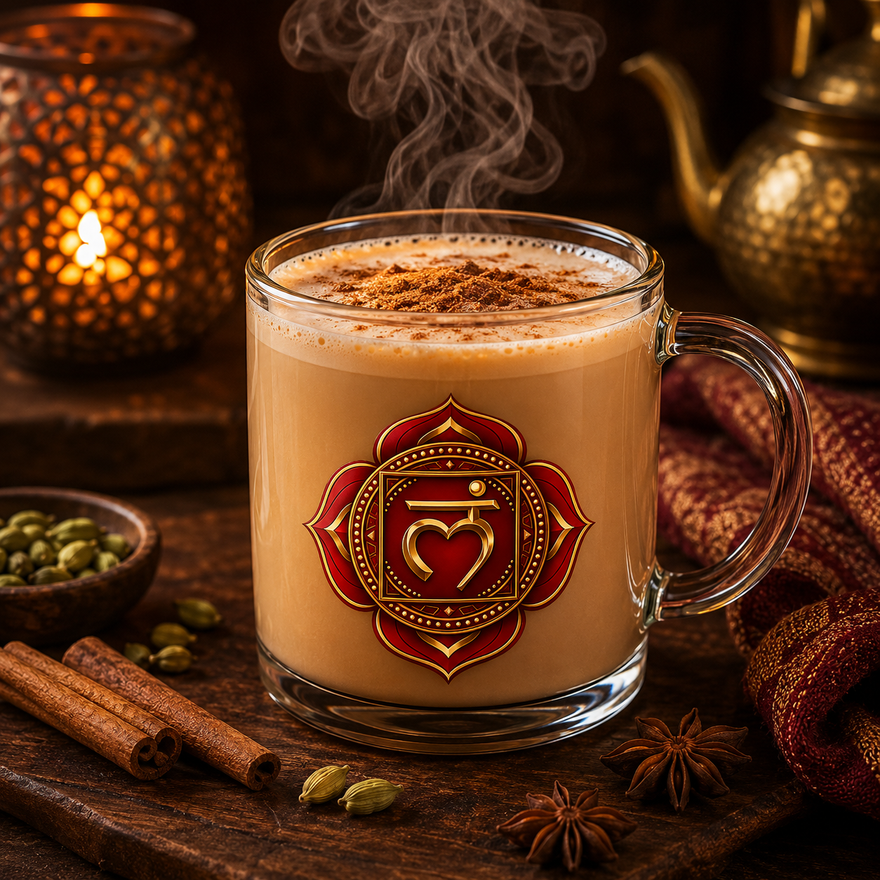 Root Chakra Ritual Glass Mug – Grounded Strength Edition | 10oz
