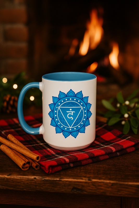 Throat Chakra Mug – I Speak Life. My Voice Carries Power and Truth (11oz / 15oz)