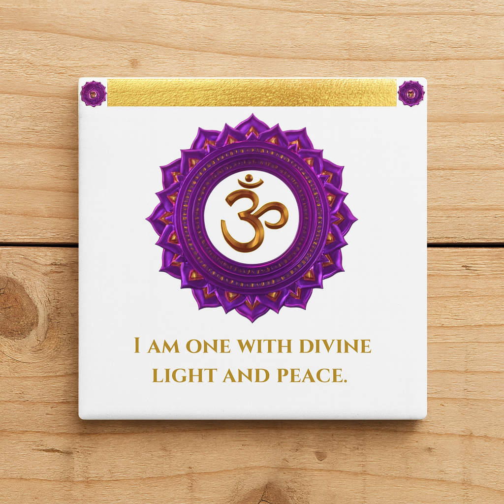 Crown Chakra Coaster – Connect to Divine Light | Golden Chakra Collection