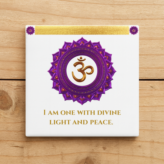 Crown Chakra Coaster – Connect to Divine Light | Golden Chakra Collection