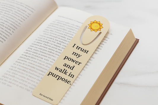 Solar Plexus Chakra Stainless Steel Bookmark – “I Trust My Power and Walk in Purpose”