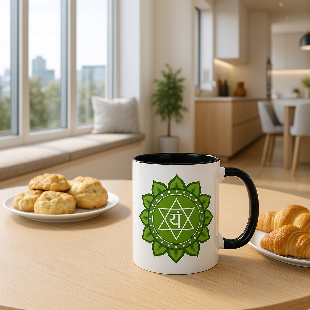 Heart Chakra Mug – I Am Open to Give and Receive Love Freely (11oz / 15oz)