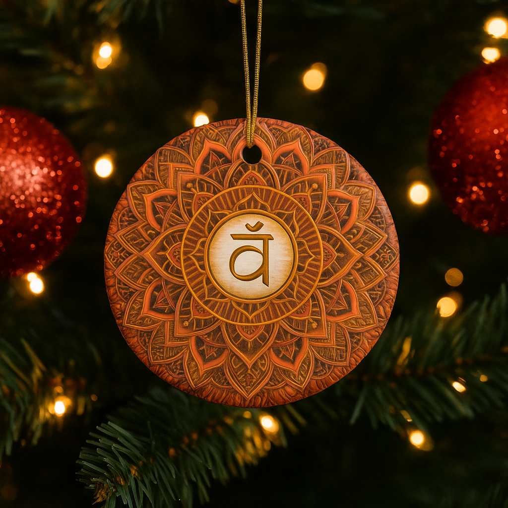 Ceramic Sacral Chakra Ornament – Flowing with Christmas Joy