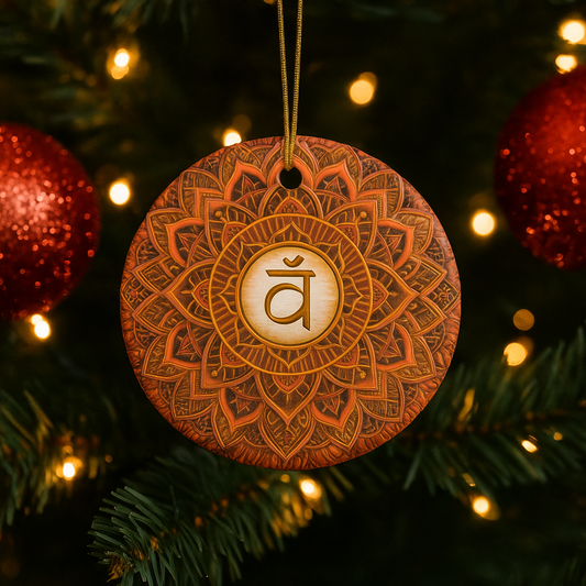 Ceramic Sacral Chakra Ornament – Flowing with Christmas Joy