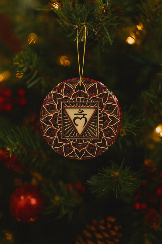 Ceramic Root Chakra Ornament – Grounded in Christmas Peace