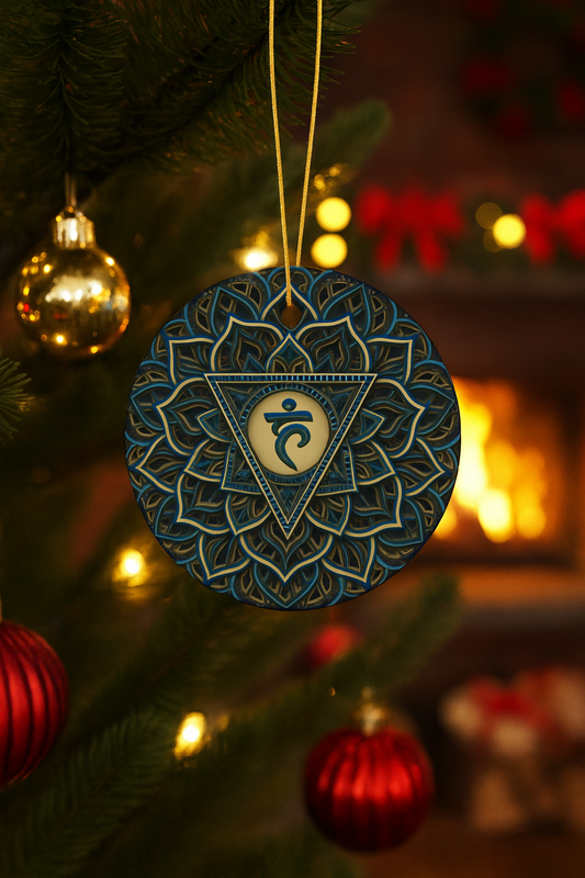 Ceramic Throat Chakra Ornament – Speaking Christmas Joy