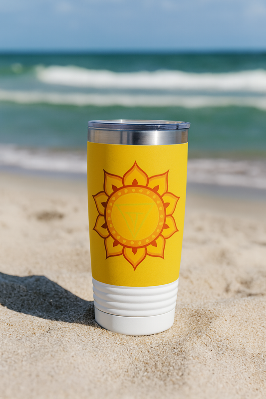 Solar Plexus Chakra Stainless Steel 20oz Tumbler – Confidence & Power