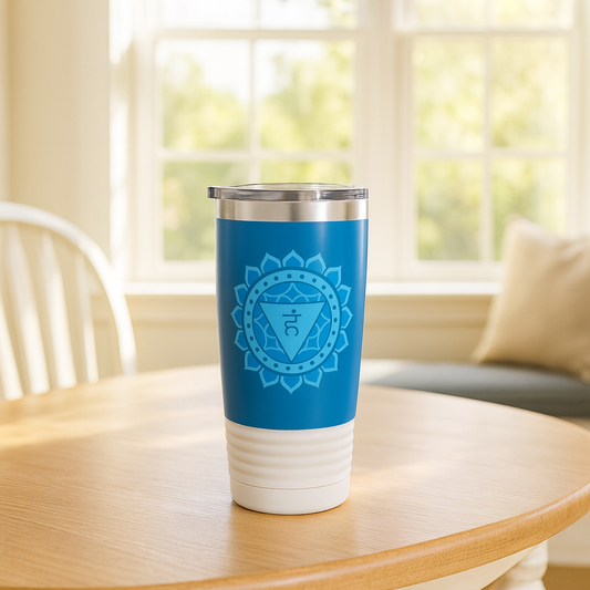 Throat Chakra Stainless Steel 20oz Tumbler – Truth & Expression