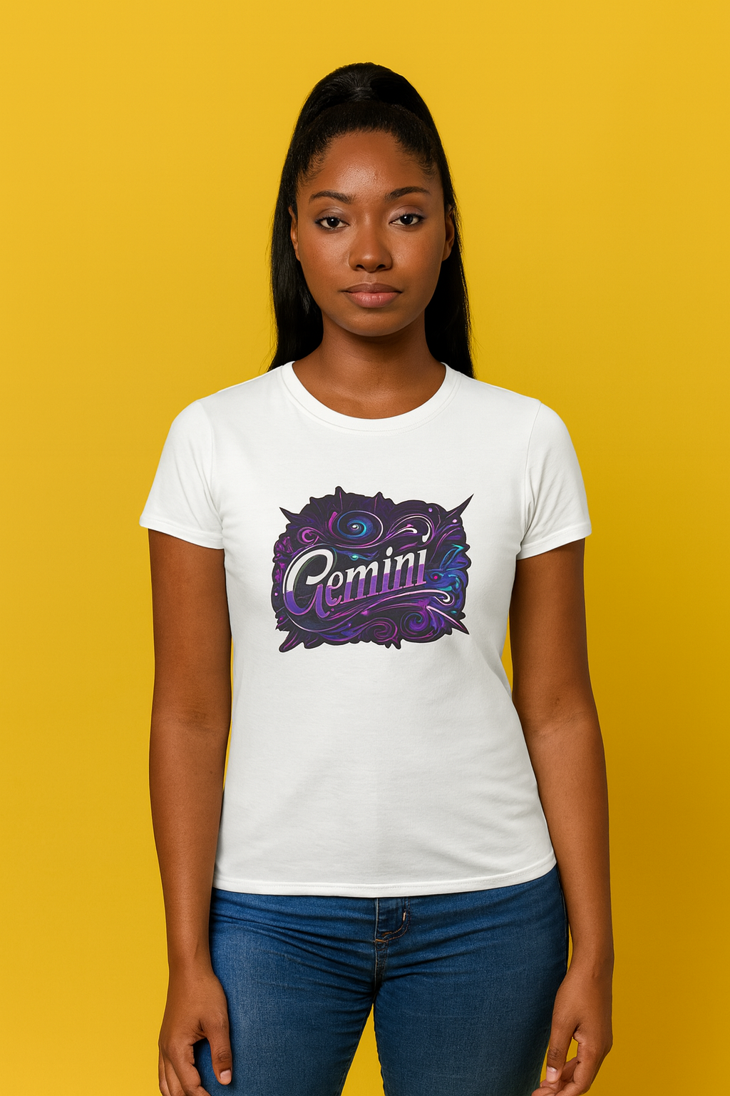 Gemini Zodiac T-Shirt – Bold Black & White Design 2