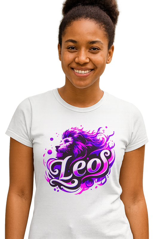 Leo Zodiac T-Shirt – Bold Black & White Design 1