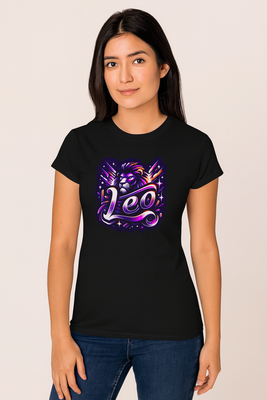 Leo Zodiac T-Shirt – Bold Black & White Design 2