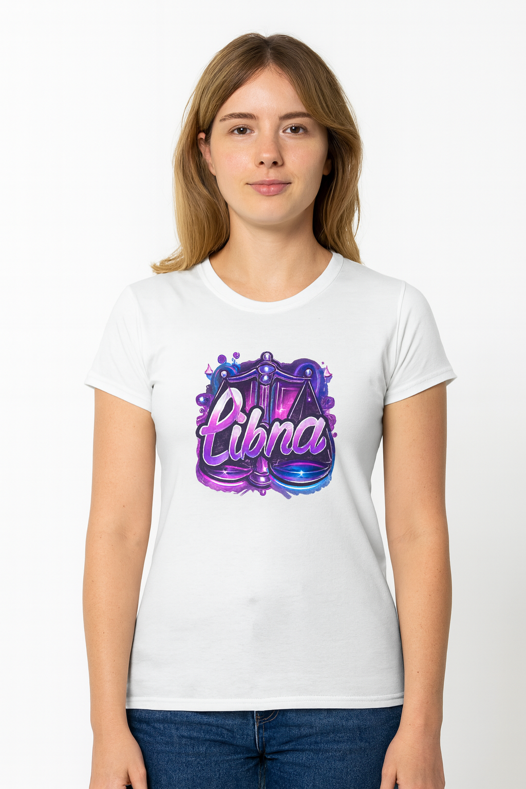 Libra Zodiac T-Shirt – Bold Black & White Design 2