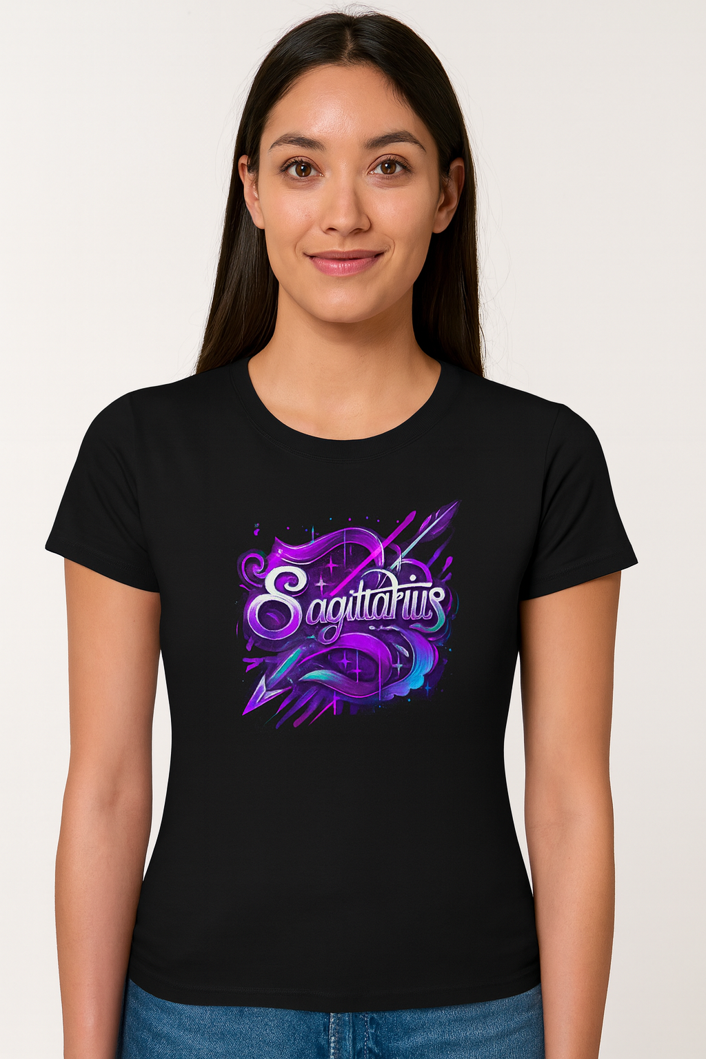 Sagittarius Zodiac T-Shirt – Bold Black & White Design 2