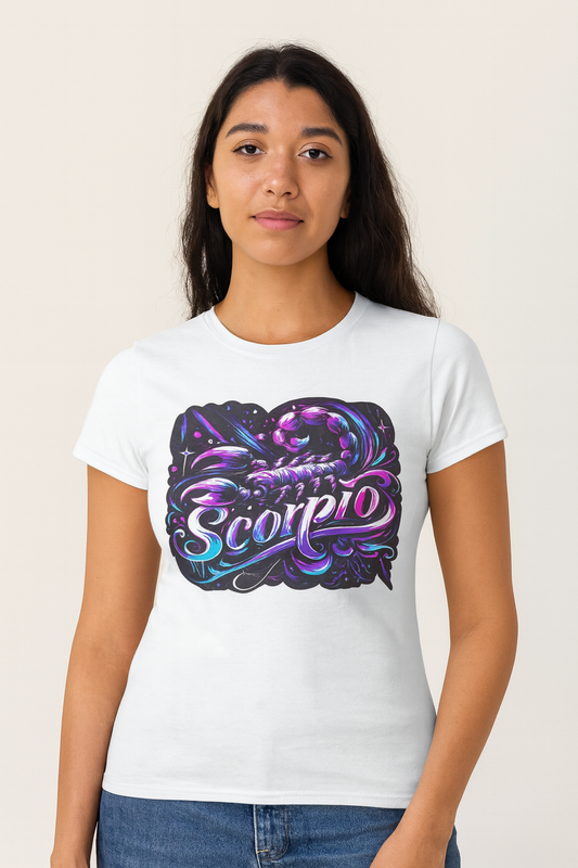 Scorpio Zodiac T-Shirt – Bold Black & White Design 1