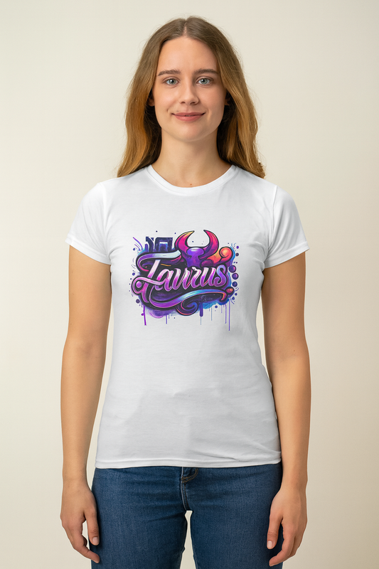 Taurus Zodiac T-Shirt – Bold Black & White Design 1