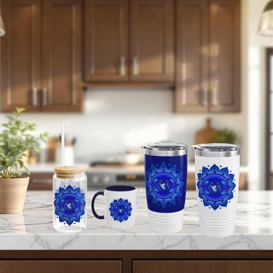 Third Eye Chakra Drinkware Set – “Sip in Stillness. See Beyond.”