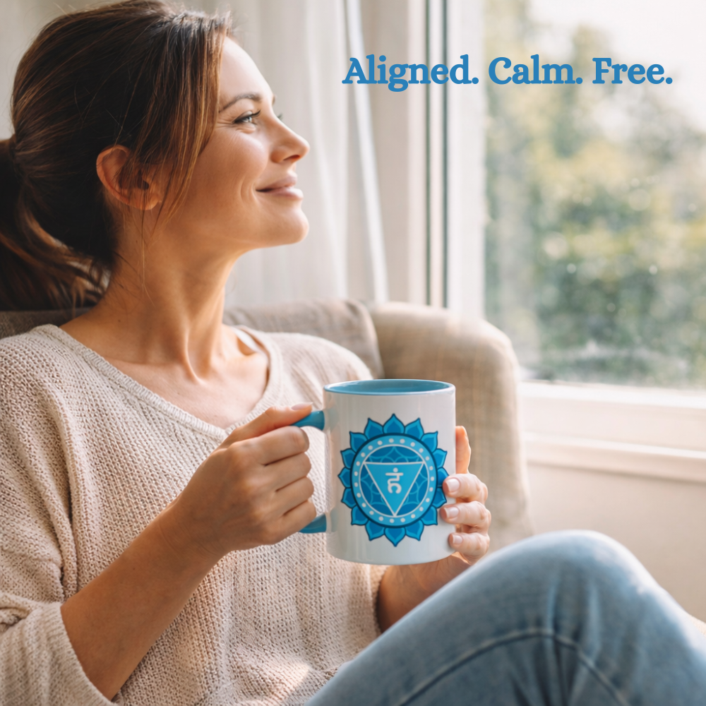 Throat Chakra Mug – I Speak Life. My Voice Carries Power and Truth (11oz / 15oz)