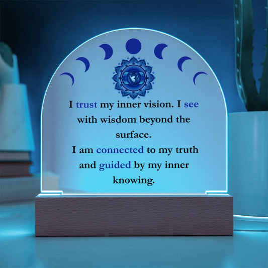Third Eye Chakra Acrylic Plaque – “I Trust My Vision. I Honor My Inner Wisdom.”