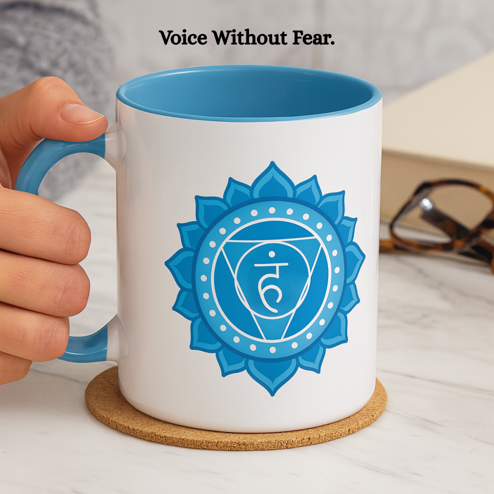Throat Chakra Mug – I Speak Life. My Voice Carries Power and Truth (11oz / 15oz)